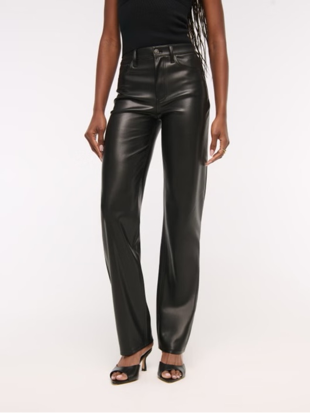 Abercrombie & Fitch | high 90's relaxed vegan leather pant